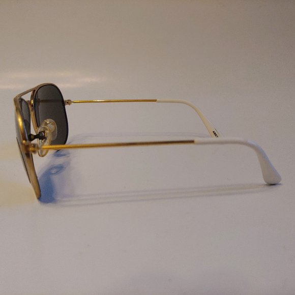 (NWT) Vintage 90's Kids Aviator Metal Sports Sunglasses (Gold/White) - Picture 2 of 4